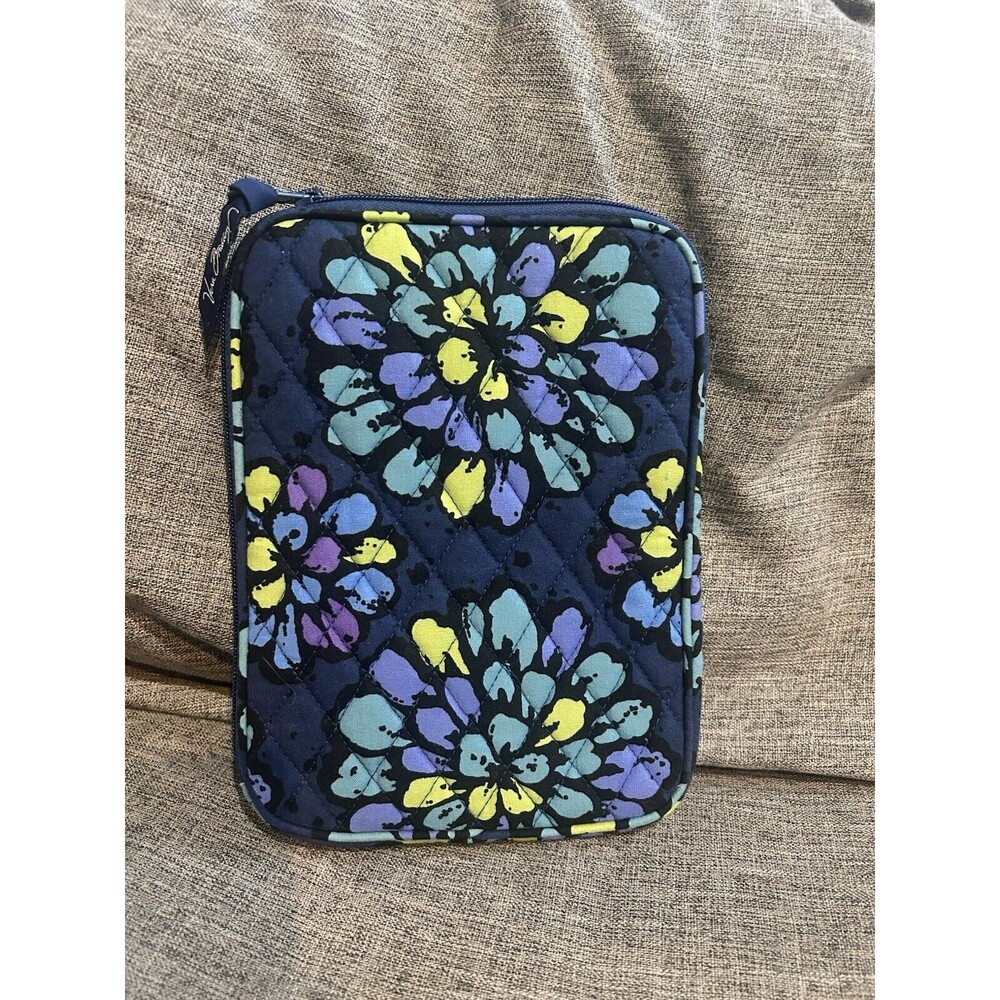 Vera Bradley E Reader Tablet Sleeve Indigo Pop Blue Purple Green Floral - Picture 2 of 10